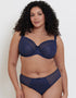 Flirtelle Viola Geo Balcony Bra Navy Blue