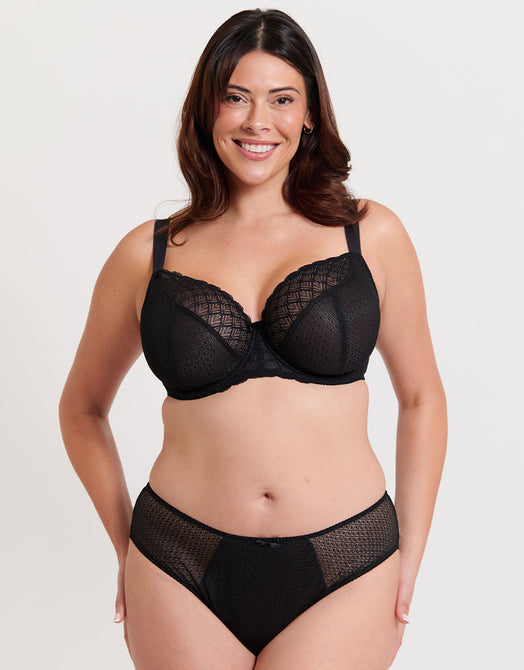 Flirtelle Viola Geo Balcony Bra Black