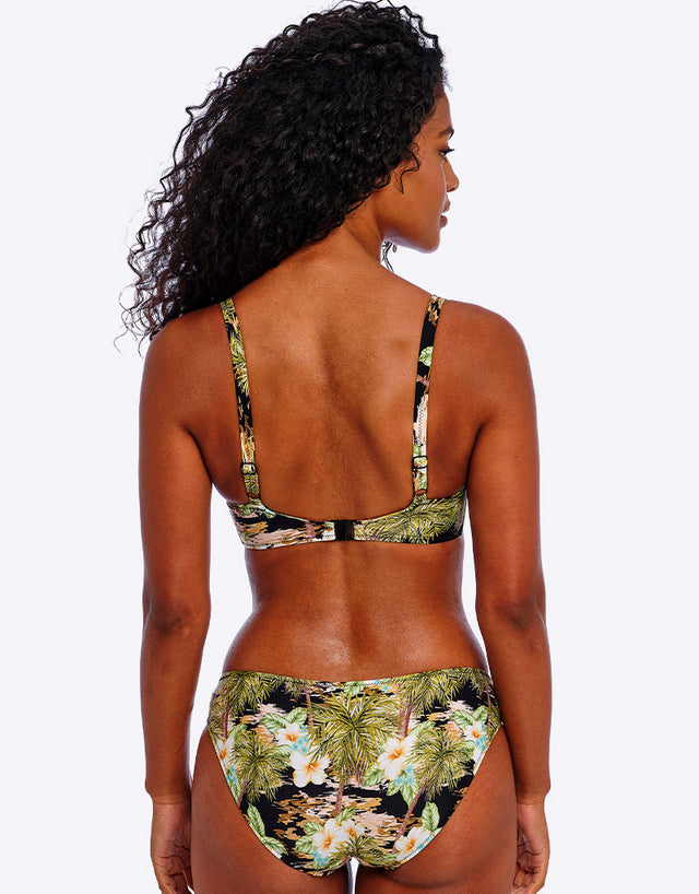 Freya Bahama Shores Plunge Bikini Top Black Print