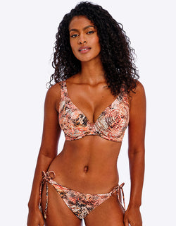 Freya Desert Cat High Apex Bikini Top Sunset Print