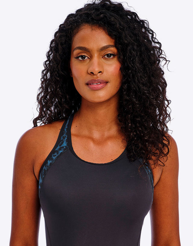 Freya Freestyle Moulded Swimsuit Midnight Leopard Blue