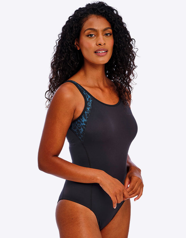 Freya Freestyle Moulded Swimsuit Midnight Leopard Blue