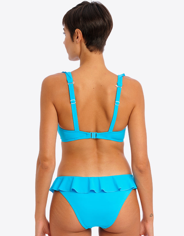 Freya Jewel Cove High Apex Plunge Bikini Top Plain Turquoise