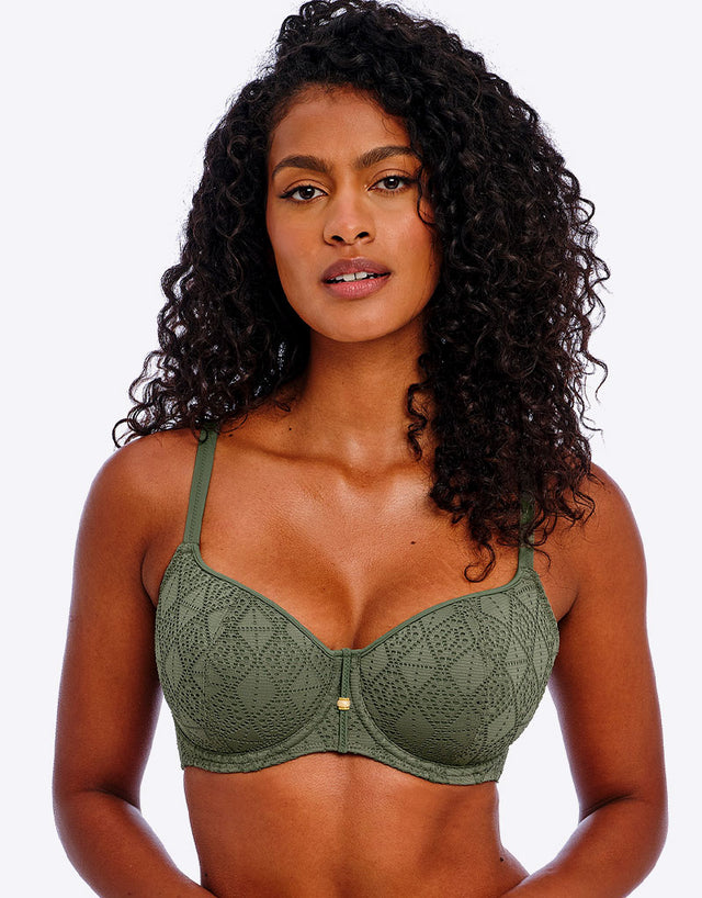 Freya Nomad Nights Padded Sweetheart Bikini Top Sage Green