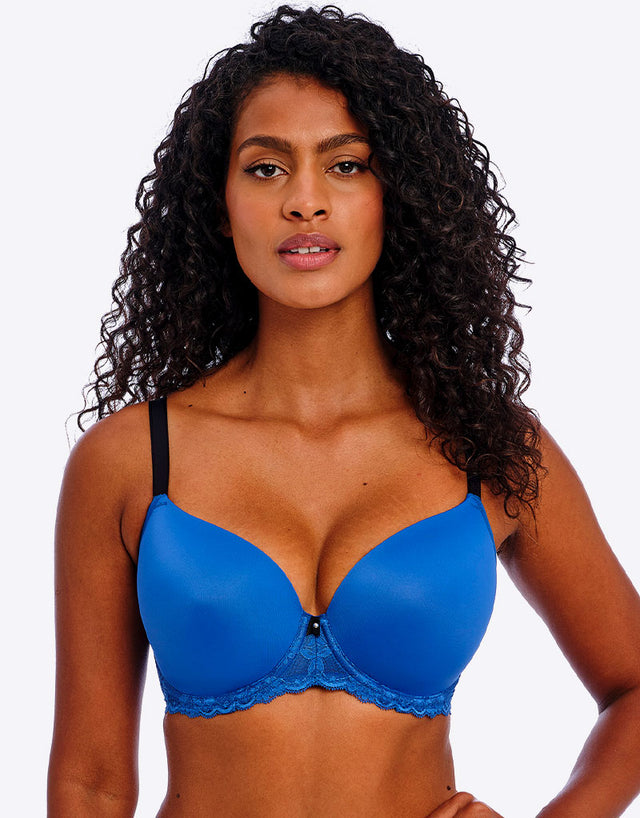 Freya Offbeat Moulded Plunge Bra Dazzling Blue