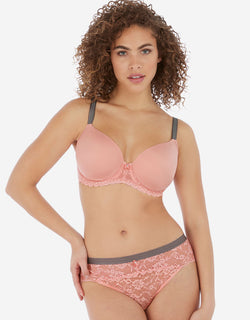 Freya Offbeat Moulded Plunge Bra Rosehip Pink