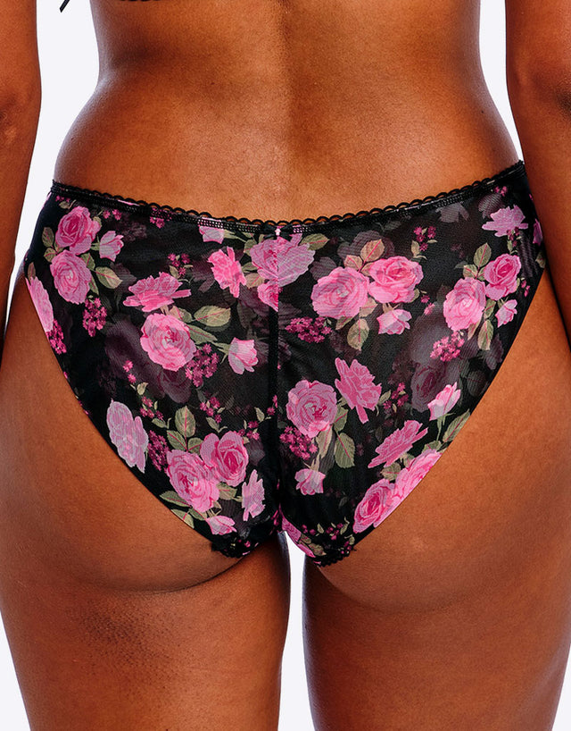 Freya Rose Blossom Brief Black Rose Print