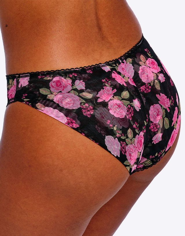 Freya Rose Blossom Brief Black Rose Print
