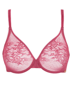Gossard Glossies Lace Sheer Bra Rose Pink