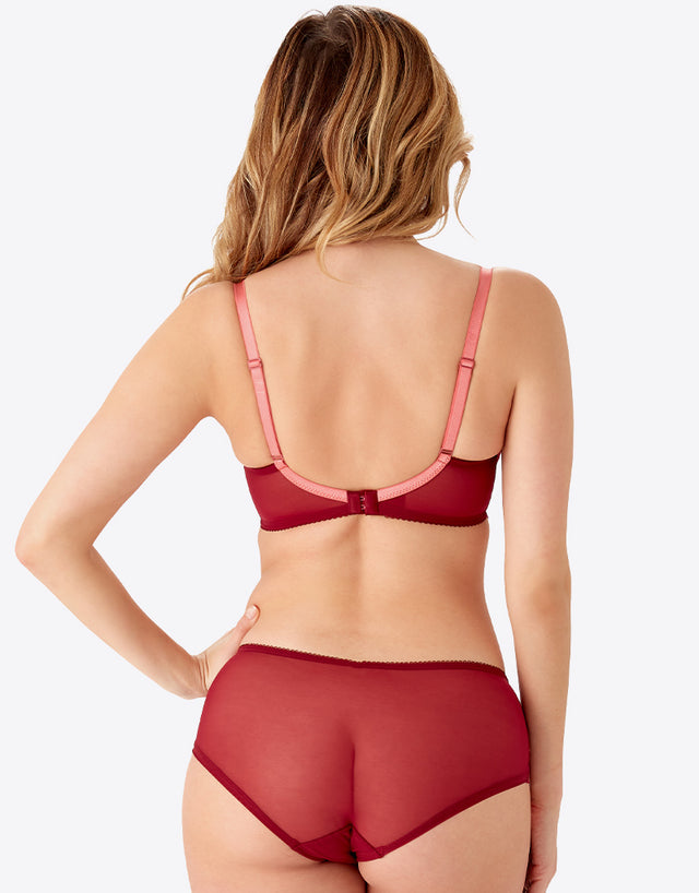 Gossard Superboost Lace Plunge Bra Cranberry/Raspberry