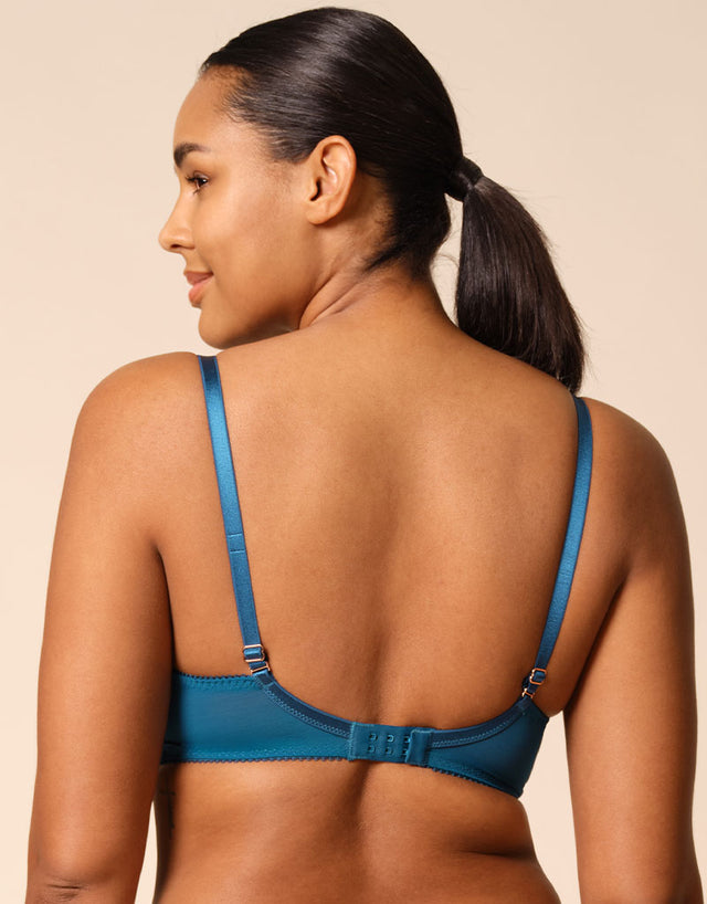 Gossard Superboost Lace Plunge Bra Deep Teal Blue