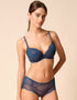 Gossard Superboost Lace Plunge Bra Deep Teal Blue