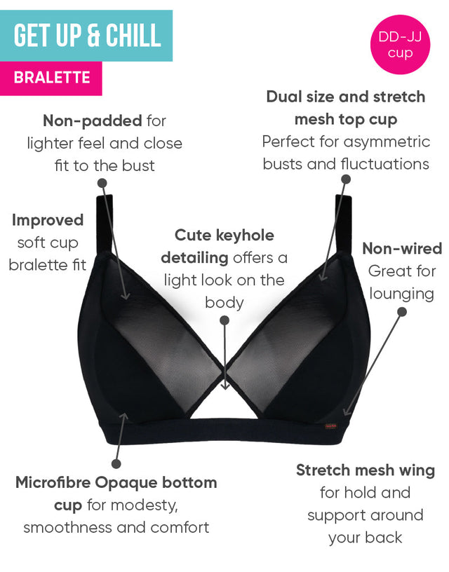 Curvy Kate Get Up and Chill Non-Wired Bralette Black