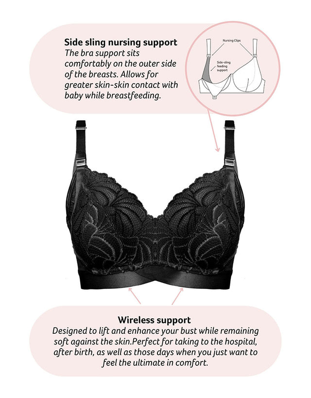 Hot Milk Warrior 2.0 Non Wired Nursing Bra Black