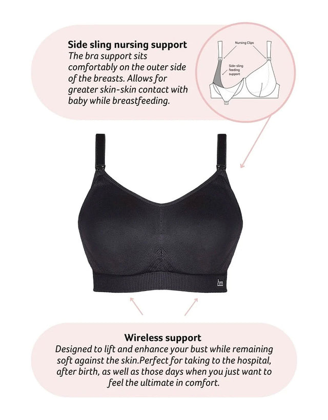 Hot Milk My Everyday Non Wired Nursing Bra Black