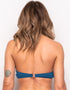 Ivory Rose Rib Upside Down Triangle Bikini Top Teal