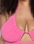 Ivory Rose Scrunch Halter Swimsuit Bright Pink