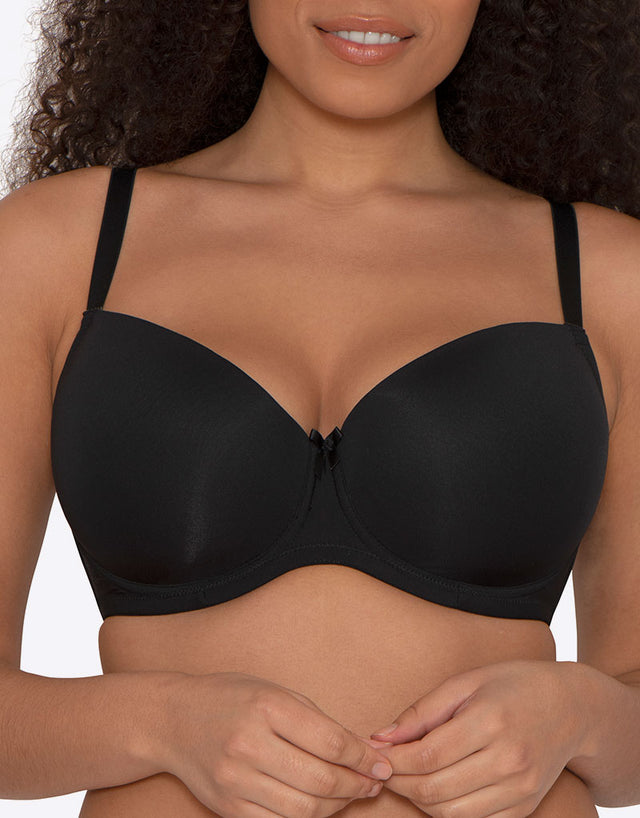 Ivory Rose Moulded Plunge T-Shirt Bra Black