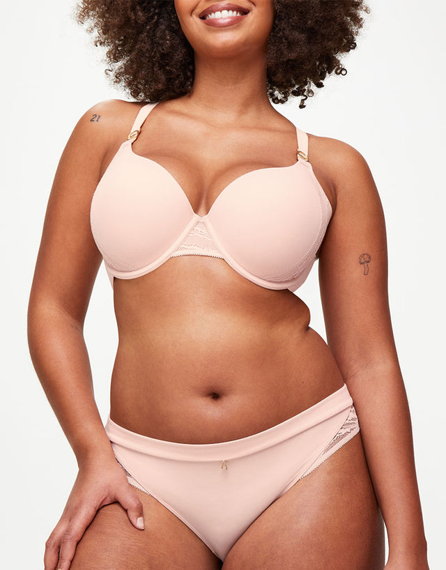 KBX Charlotte Padded Plunge Bra Soft Pink