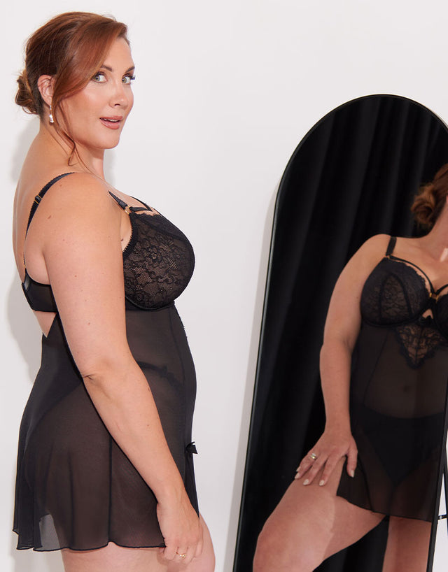 Liaison Venice Balcony Babydoll Black