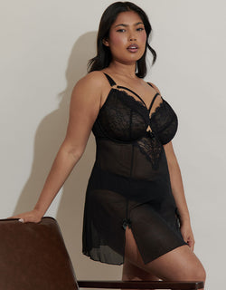 Liaison Venice Balcony Babydoll Black