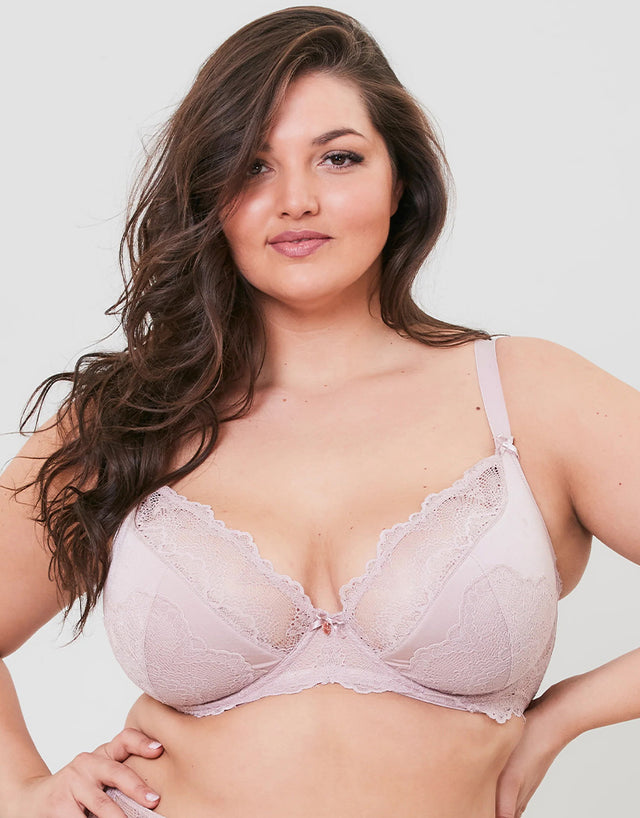 Oola Fan Lace Half Cup Bra Latte