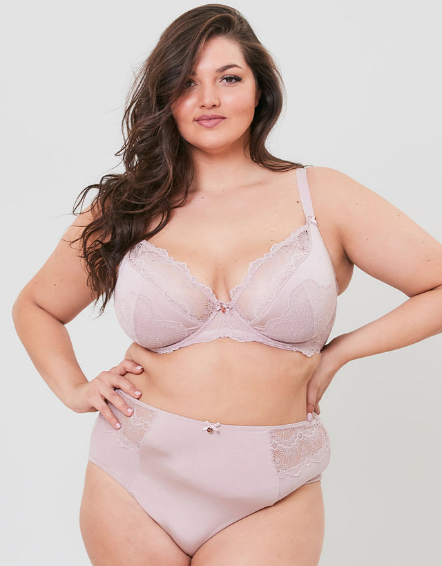 Oola Fan Lace Half Cup Bra Latte