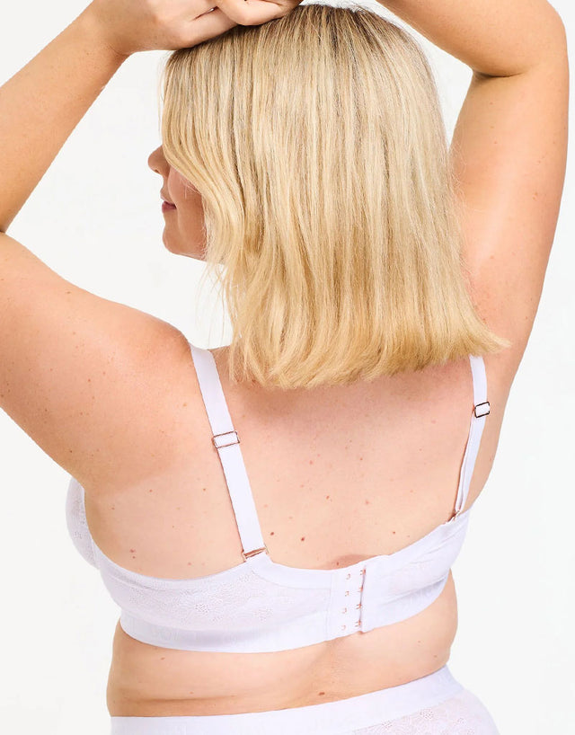Oola Floral Lace Plunge Bra White