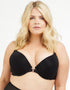 Oola Soft Mesh Front Fastening Moulded Plunge Bra Black