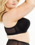 Oola Soft Mesh Front Fastening Moulded Plunge Bra Black