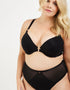 Oola Soft Mesh Front Fastening Moulded Plunge Bra Black