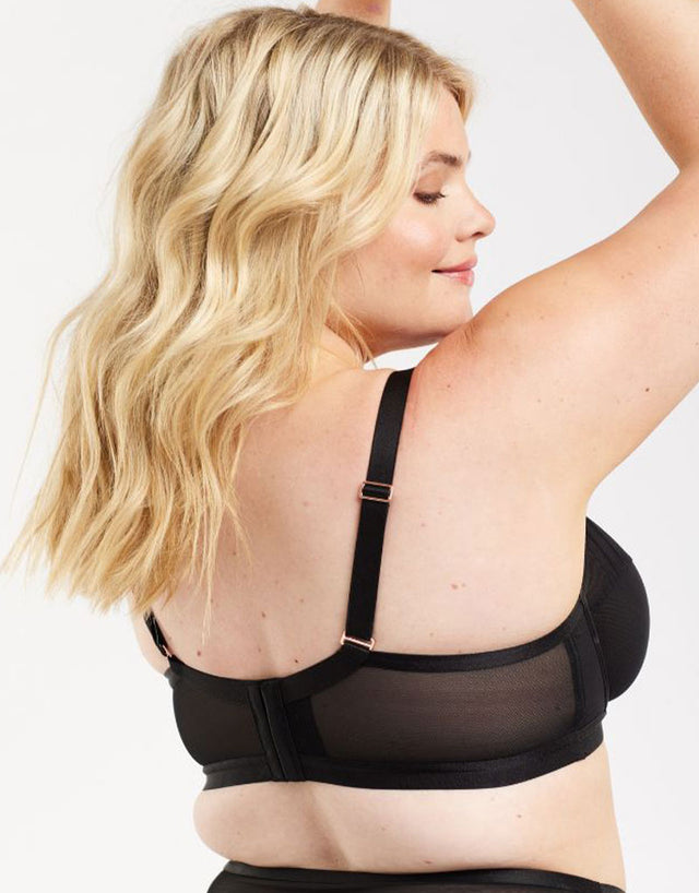 Oola Soft Mesh High Apex Balcony Bra Black