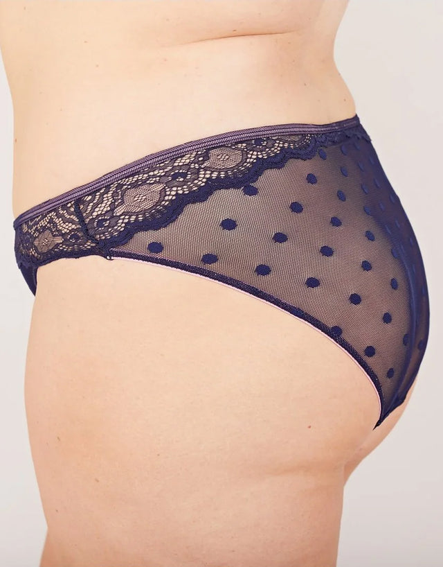 Oola Spot And Lace Brief Navy