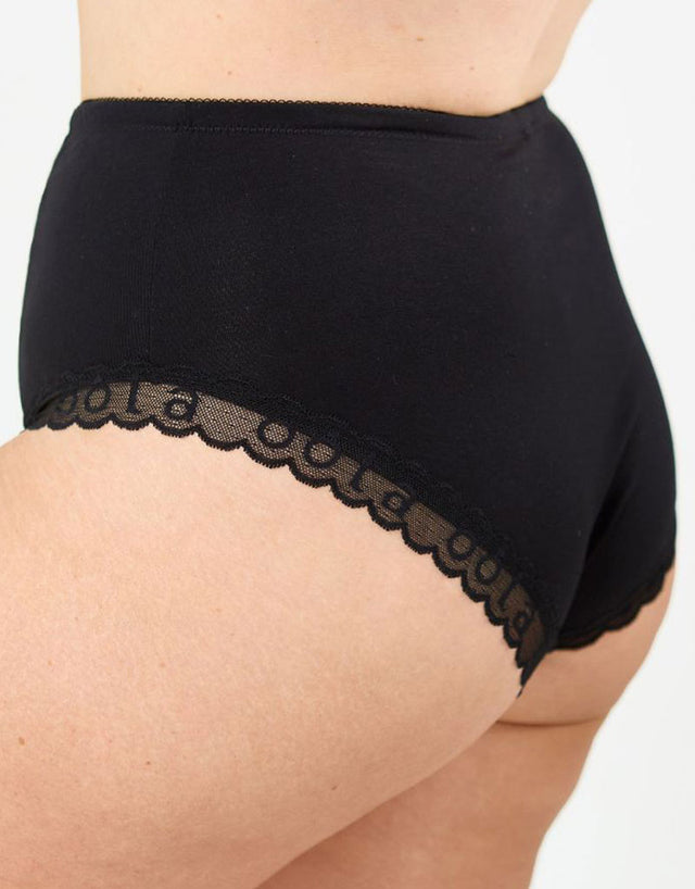 Oola Super Soft Cotton High Waist Control Brief Black