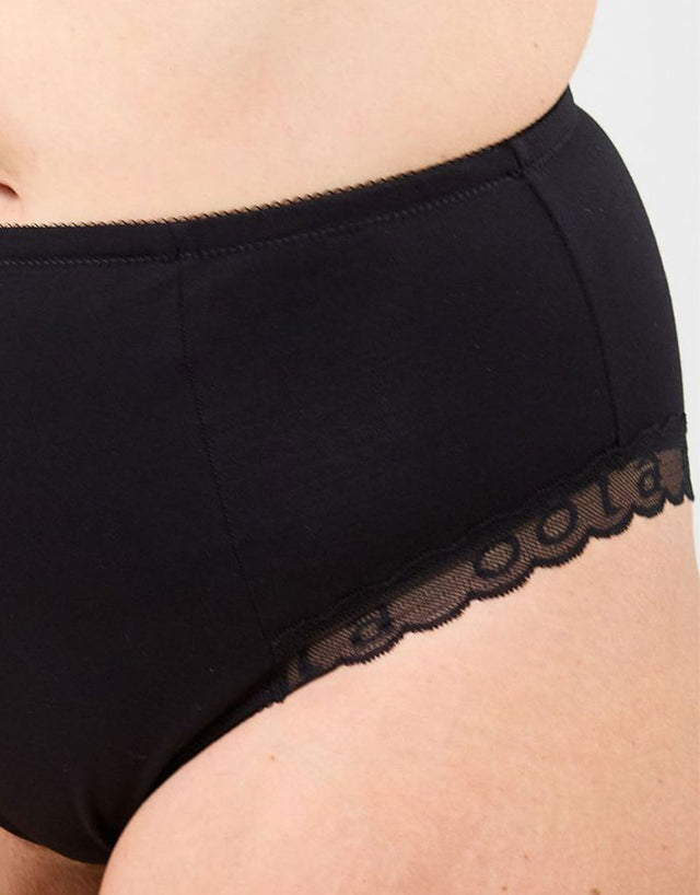Oola Super Soft Cotton High Waist Control Brief Black
