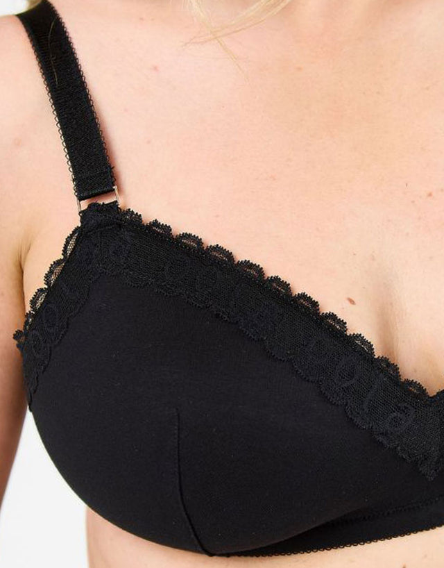 Oola Super Soft Cotton Padded Non-Wired Bra Black