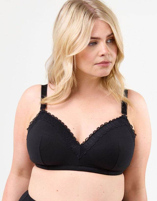 Oola Super Soft Cotton Padded Non-Wired Bra Black