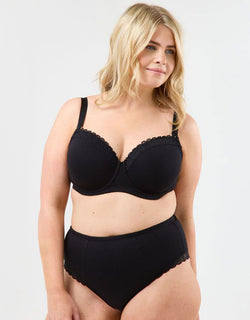 Oola Super Soft Cotton Moulded T-Shirt Bra Black