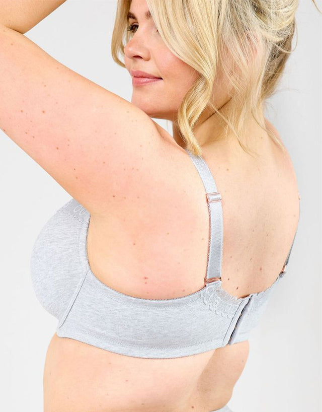 Oola Super Soft Cotton Moulded T-Shirt Bra Grey Marl