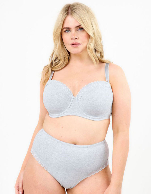 Oola Super Soft Cotton High Waist Control Brief Grey Marl