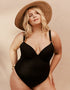 Oola Tummy Control Padded Plunge Swimsuit Black