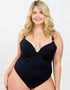 Oola Tummy Control Padded Plunge Swimsuit Black