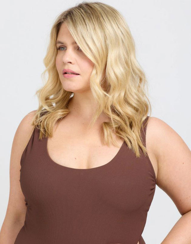 Oola Tummy Control Hidden Wire Swimsuit Chocolate Brown