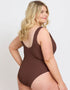 Oola Tummy Control Hidden Wire Swimsuit Chocolate Brown