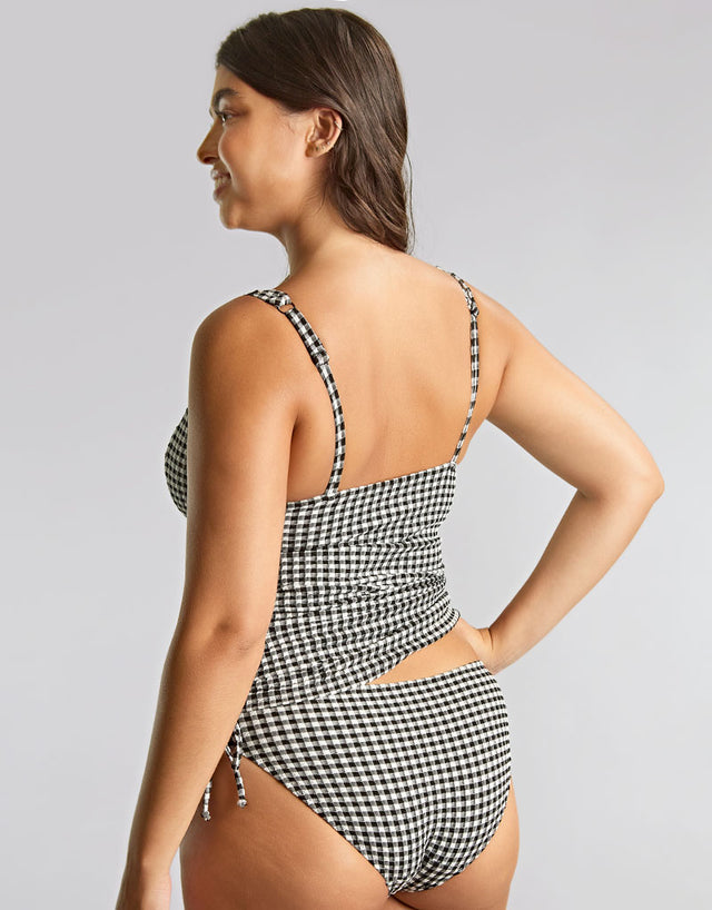 Panache Iris Balcony Tankini Top Black Gingham
