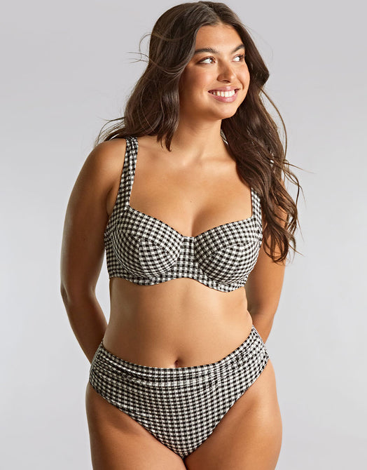 Panache Olivia Full Cup Bikini Top Black Gingham