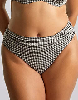 Panache Olivia Midi Bikini Brief Black Gingham
