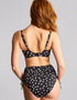 Panache Florence Midi Gather Bikini Brief Polka Dot Black/White
