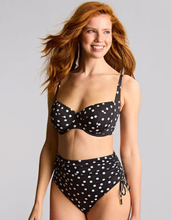 Panache Florence Balcony Bikini Top Polka Dot Black/White