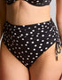 Panache Florence Midi Gather Bikini Brief Polka Dot Black/White